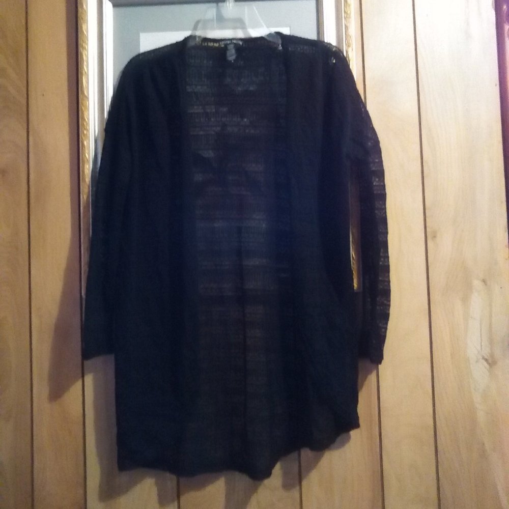 Kristin Nicole Black Open Knit Cardigan